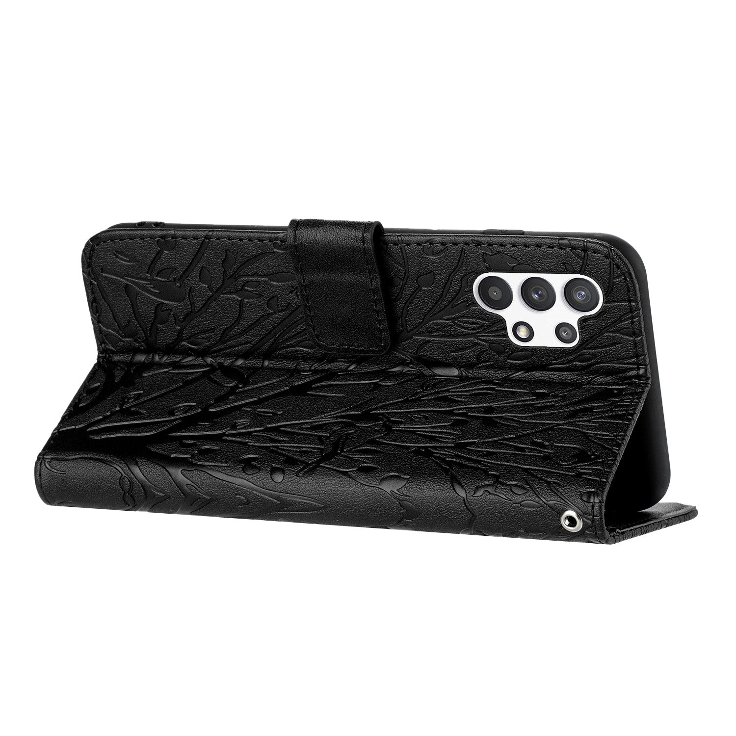 Til Samsung Galaxy A32 4G (EU-version) etui Tree Bird Imprint Læder Wallet Stand Cover Til Samsung Galaxy A32 4G (EU-version) etui Tree Bird Imprint Læder Wallet Stand Cover